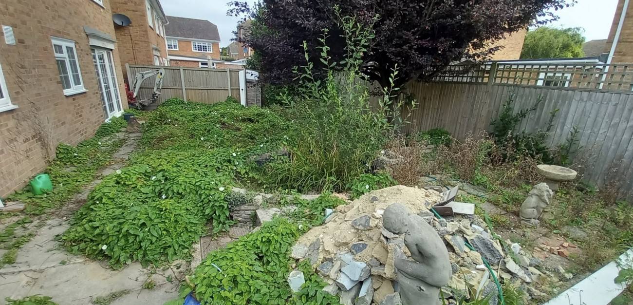 Garden cleared and levelled ready for a rebuild