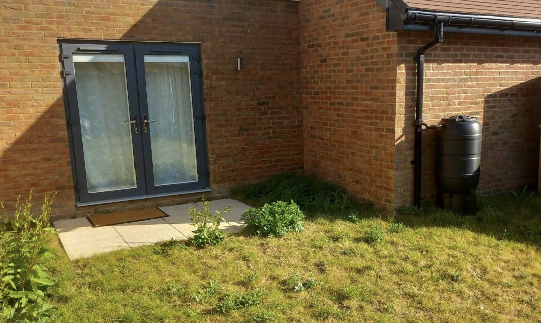Patio and new lawn combination in a Kent garden